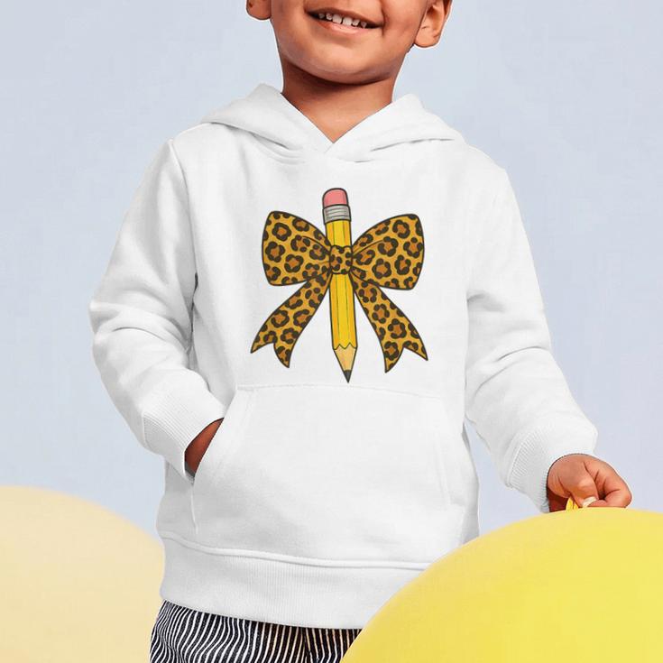 Bow Pencil Leopard First Day Of School Back To School Graphic Toddler Hoodie Bow Pencil Leopard First Day Of School Back To School Graphic Toddler Hoodie