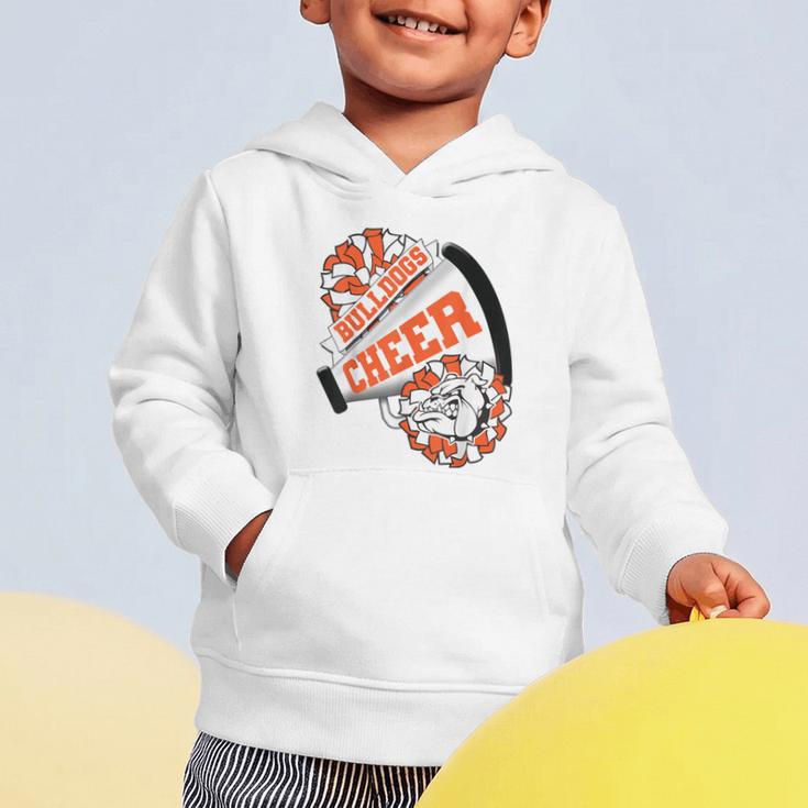 Bulldogs Cheerleading Back To School Cheer Team Orange Graphic Toddler Hoodie