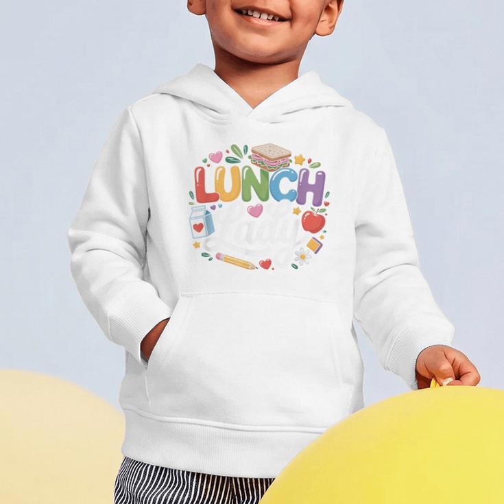 Colorful Lunch Lady Appreciation Retro Back To School Graphic Toddler Hoodie Colorful Lunch Lady Appreciation Retro Back To School Graphic Toddler Hoodie
