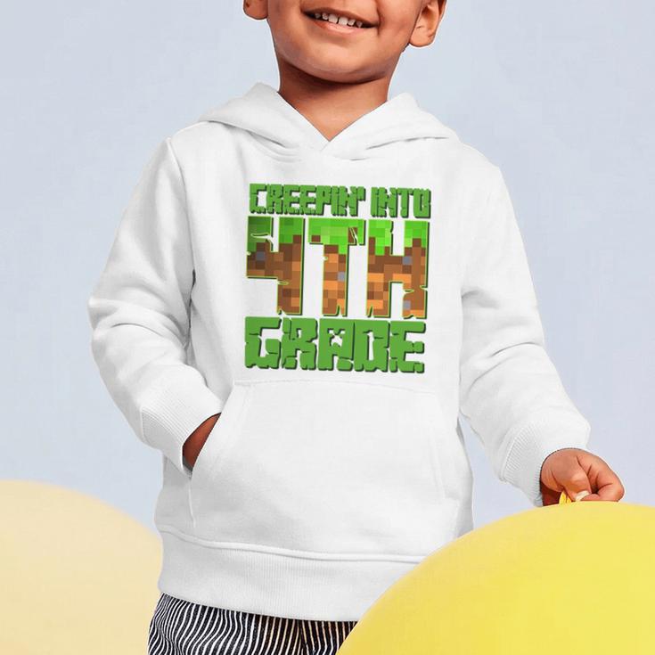 Creepin’ Into 4th Grade Kids Boy Gamer Pixel Back To School Performance Graphic Toddler Hoodie