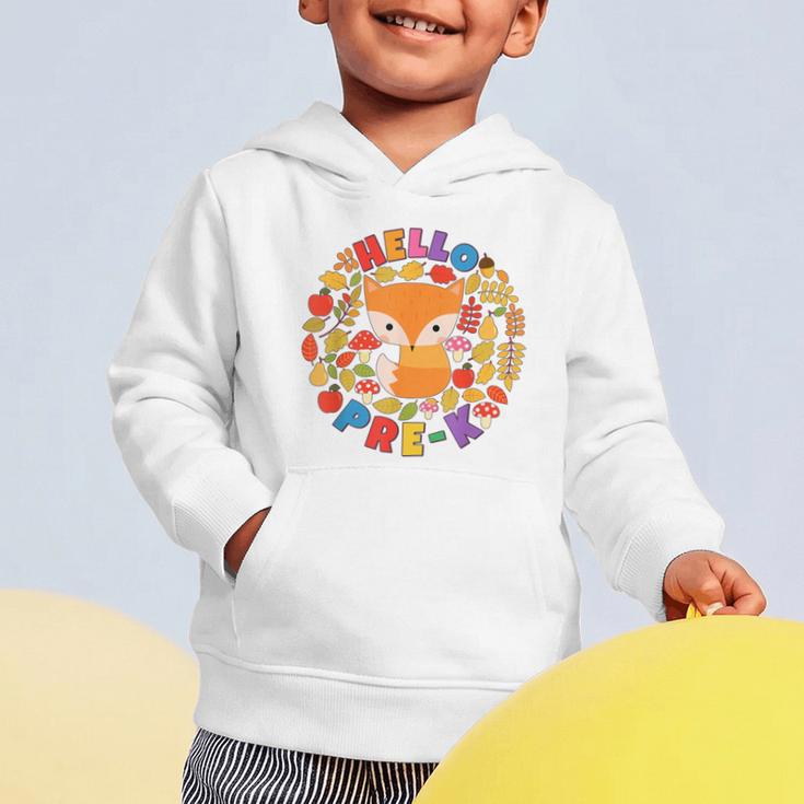 Cute Fox Back To School Woodland Animal Pre-K Graphic Toddler Hoodie