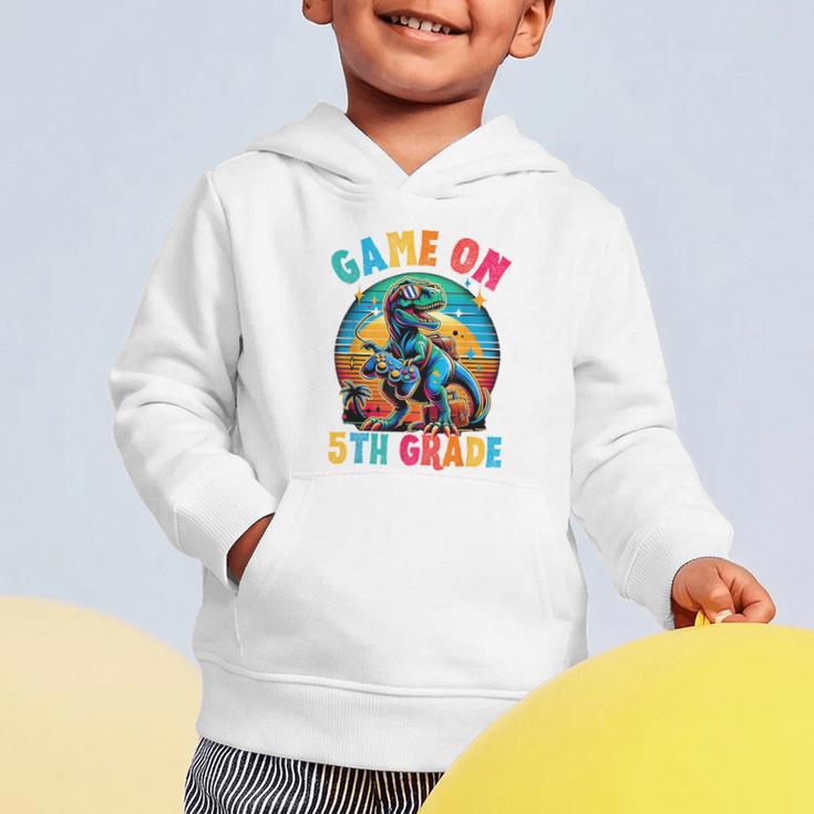 Dinosaur Video Games Back To School 5th Grade Boys Gamer Graphic Toddler Hoodie