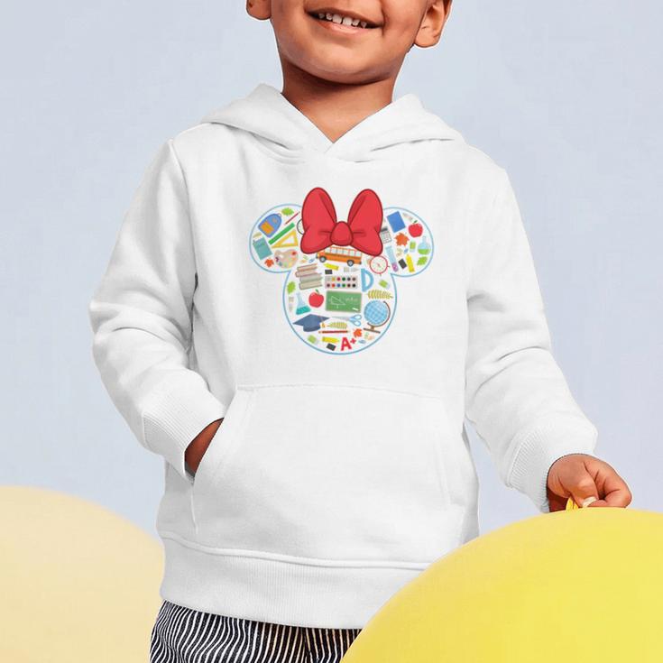 Disney Minnie Mouse Back To School Supplies Face Outline Graphic Toddler Hoodie Disney Minnie Mouse Back To School Supplies Face Outline Graphic Toddler Hoodie