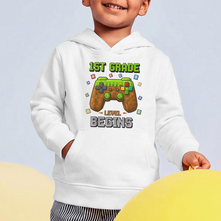 First Day Of 1st Grade Level Begins Back To School Boy Graphic Toddler Hoodie First Day Of 1st Grade Level Begins Back To School Boy Graphic Toddler Hoodie