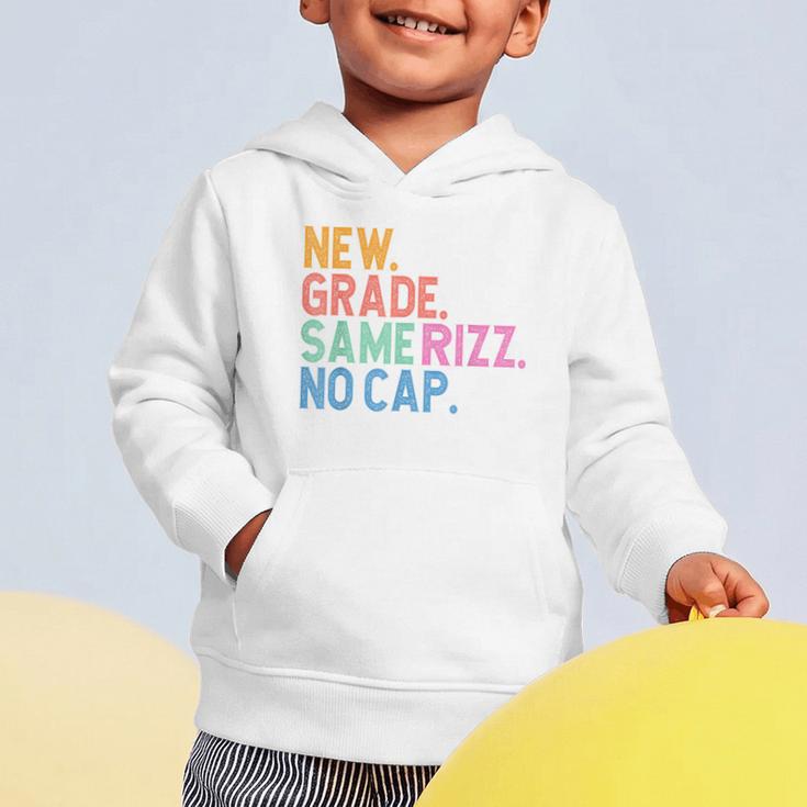Gen Z Back To School New Grade Same Rizz No Cap Graphic Toddler Hoodie Gen Z Back To School New Grade Same Rizz No Cap Graphic Toddler Hoodie