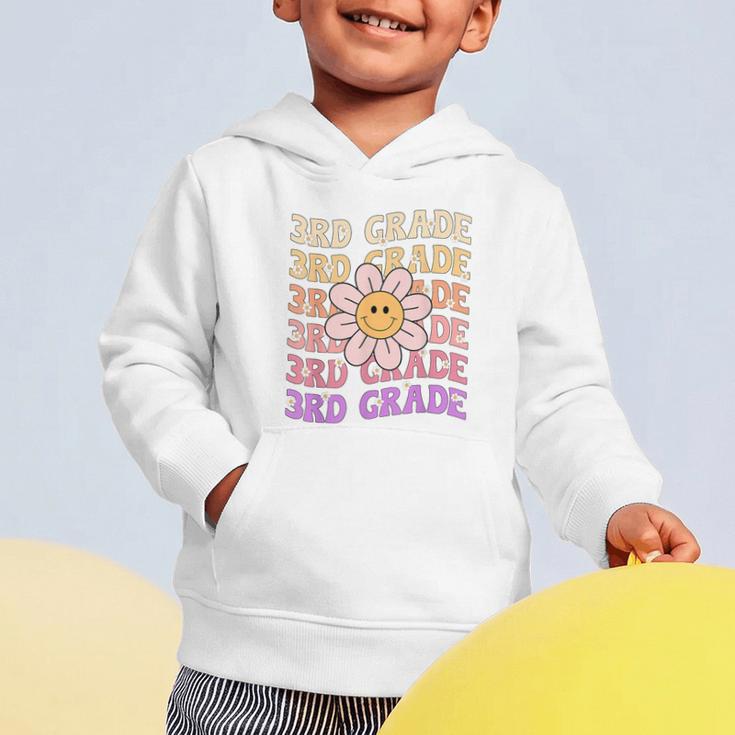 Groovy 3rd Grade Back To School Retro Groovy Third Grade Graphic Toddler Hoodie