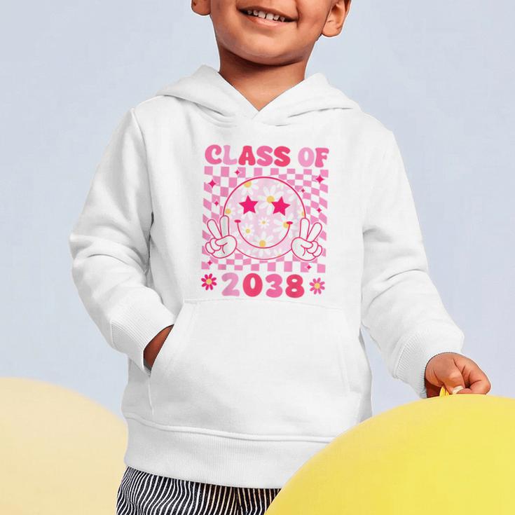 Groovy Class Of 2038 Grow With Me Smile Face Back To School Graphic Toddler Hoodie Groovy Class Of 2038 Grow With Me Smile Face Back To School Graphic Toddler Hoodie