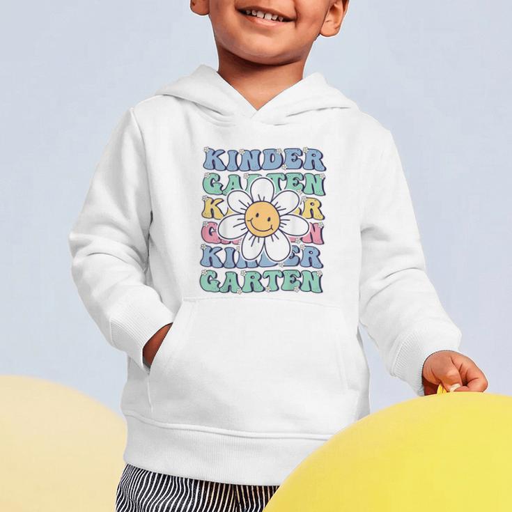 Groovy Kindergarten Back To School First Day Of Kindergarten Graphic Toddler Hoodie Groovy Kindergarten Back To School First Day Of Kindergarten Graphic Toddler Hoodie