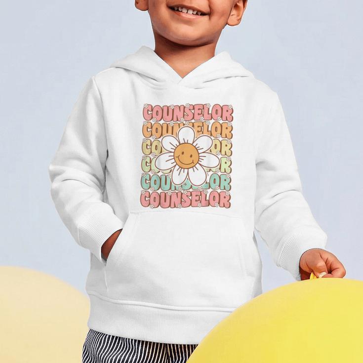Groovy School Counselor Cute Daisy Flower Back To School Graphic Toddler Hoodie Groovy School Counselor Cute Daisy Flower Back To School Graphic Toddler Hoodie