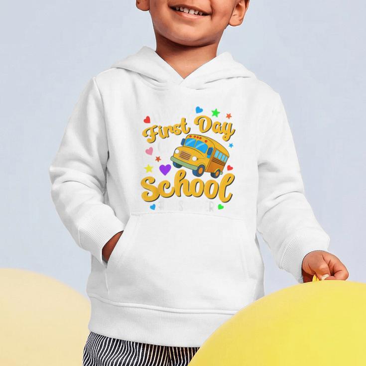 Happy First Day Of School Bus Driver Back To School Graphic Toddler Hoodie Happy First Day Of School Bus Driver Back To School Graphic Toddler Hoodie