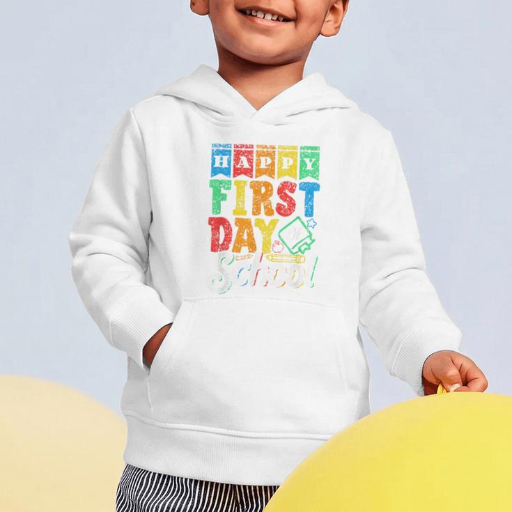 Happy First Day Of School Pupil Kids Grade Back To School 1 Graphic Toddler Hoodie