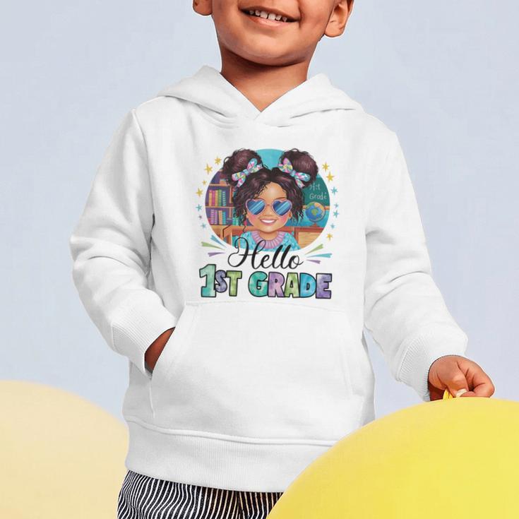 Hello 1st Grade Girl Back To School Kids Boys Girls Graphic Toddler Hoodie Hello 1st Grade Girl Back To School Kids Boys Girls Graphic Toddler Hoodie