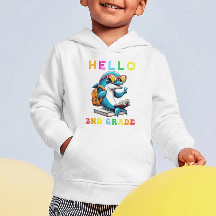 Hello Second Grade Dolphin Lover Back To School Kid Boy Girl Graphic Toddler Hoodie Hello Second Grade Dolphin Lover Back To School Kid Boy Girl Graphic Toddler Hoodie