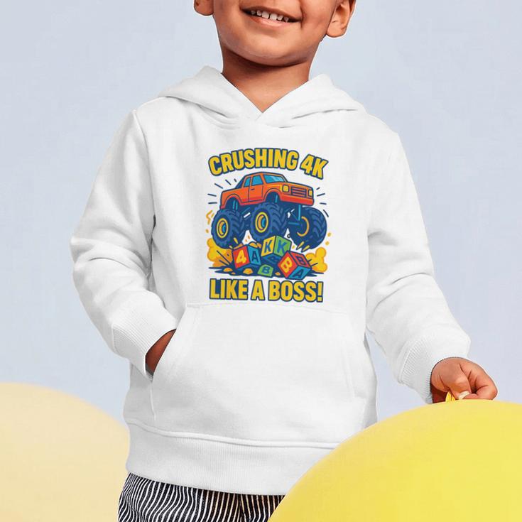 Kids 4k Boys Back To School Shirt Monster Truck Crushing 4k Graphic Toddler Hoodie Kids 4k Boys Back To School Shirt Monster Truck Crushing 4k Graphic Toddler Hoodie