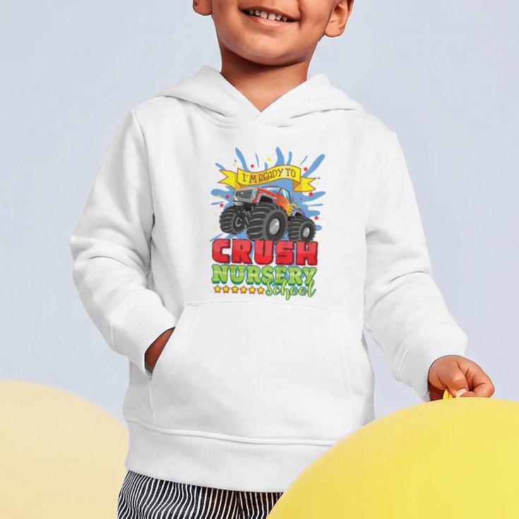 Kids Back To School Monster Truck Nursery Ready Crush First Day Graphic Toddler Hoodie