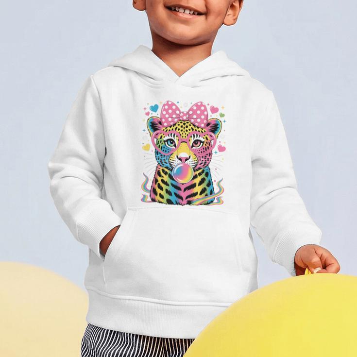 Leopard Glasses Blowing Bubble Gum Back To School Kids Graphic Toddler Hoodie