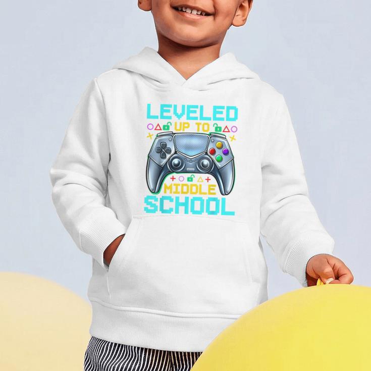 Leveled Up To Middle School Video Gamer Back To School Boys Graphic Toddler Hoodie Leveled Up To Middle School Video Gamer Back To School Boys Graphic Toddler Hoodie
