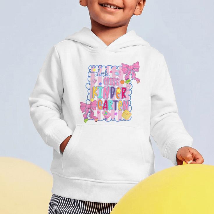 Little Miss Kindergarten Kids Girls Coquette Back To School Graphic Toddler Hoodie Little Miss Kindergarten Kids Girls Coquette Back To School Graphic Toddler Hoodie
