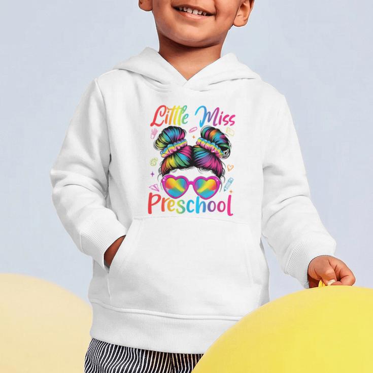 Little Miss Preschool Messy Bun Back To School Girl Women Graphic Toddler Hoodie Little Miss Preschool Messy Bun Back To School Girl Women Graphic Toddler Hoodie