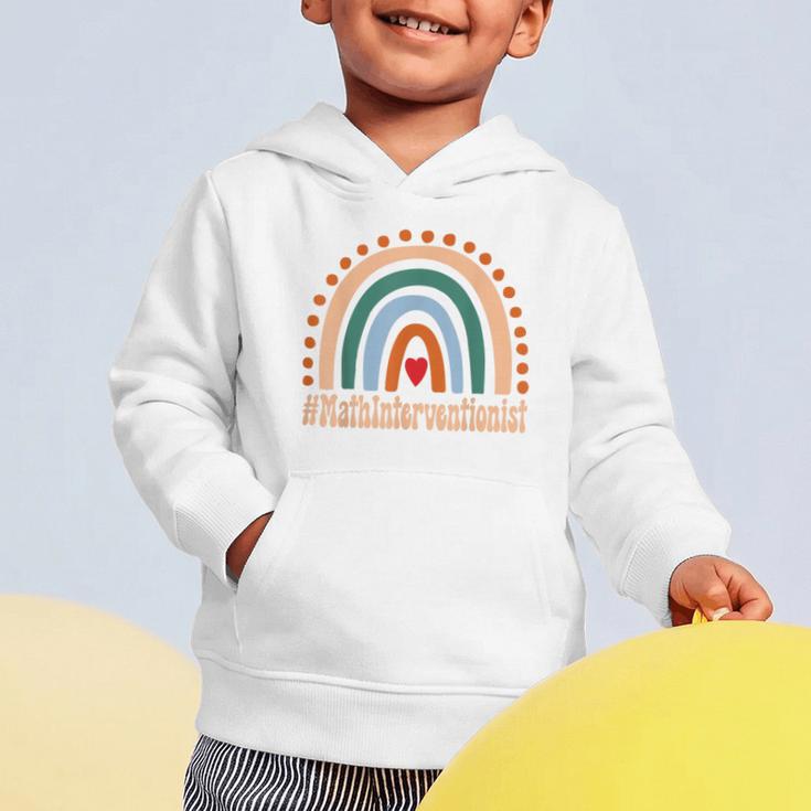 Math Interventionist Rainbow Appreciation Day Back To School Graphic Toddler Hoodie