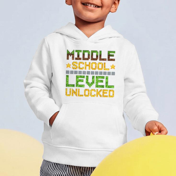 Middle School Level Unlocked Gamer Back To School Graphic Toddler Hoodie Middle School Level Unlocked Gamer Back To School Graphic Toddler Hoodie