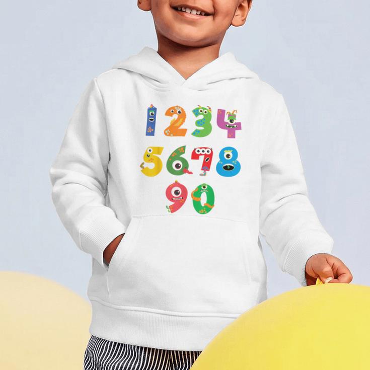 Monster Numbers Learning Cute Numbers 0-9 Back To School Graphic Toddler Hoodie Monster Numbers Learning Cute Numbers 0-9 Back To School Graphic Toddler Hoodie