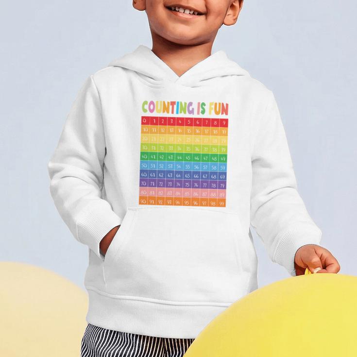 Numbers Learning Cute Numbers 0-100 Back To School Counting Graphic Toddler Hoodie