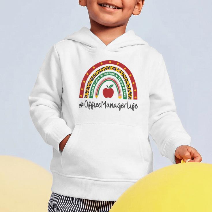 Office Manager Rainbow Appreciation Day Hello Back To School Graphic Toddler Hoodie Office Manager Rainbow Appreciation Day Hello Back To School Graphic Toddler Hoodie