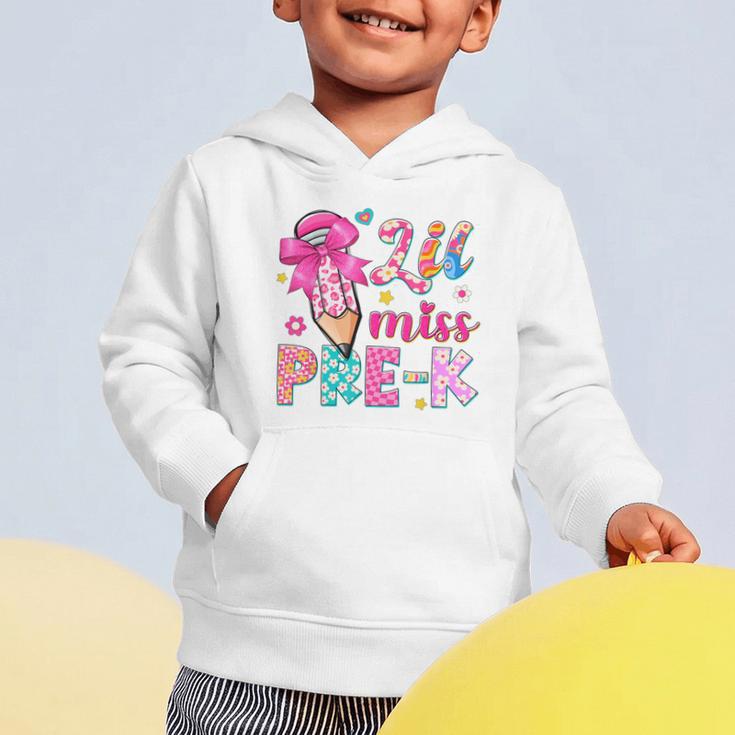 Pencil Bow Lil Miss Pre-K Pre-K Back To School Graphic Toddler Hoodie Pencil Bow Lil Miss Pre-K Pre-K Back To School Graphic Toddler Hoodie