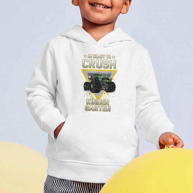 Ready To Crush Kindergarten Monster Truck Boy Back To School Graphic Toddler Hoodie Ready To Crush Kindergarten Monster Truck Boy Back To School Graphic Toddler Hoodie
