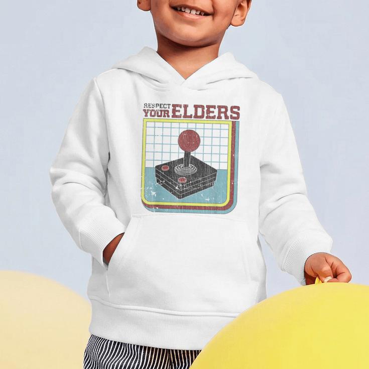 Respect Your Elders Retro Gamer Joystick Back To School Graphic Toddler Hoodie Respect Your Elders Retro Gamer Joystick Back To School Graphic Toddler Hoodie