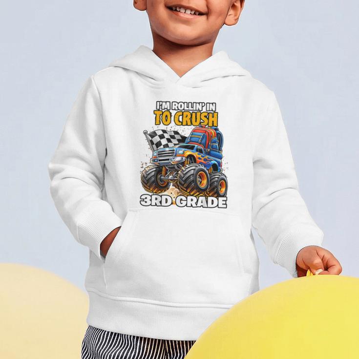 Rollin Crush Monster Truck Back To School 3rd Grade Boys Graphic Toddler Hoodie Rollin Crush Monster Truck Back To School 3rd Grade Boys Graphic Toddler Hoodie