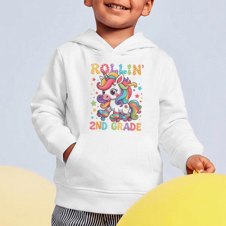 Second Grade Back To School First Day Girls Rollin Unicorn Graphic Toddler Hoodie Second Grade Back To School First Day Girls Rollin Unicorn Graphic Toddler Hoodie