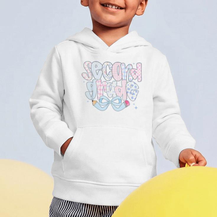 Second Grade Coquette Bow First Day Of School Back To School Graphic Toddler Hoodie