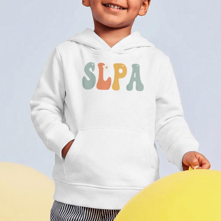 SLPA Groovy Women Appreciation Day Hello Back To School Graphic Toddler Hoodie SLPA Groovy Women Appreciation Day Hello Back To School Graphic Toddler Hoodie