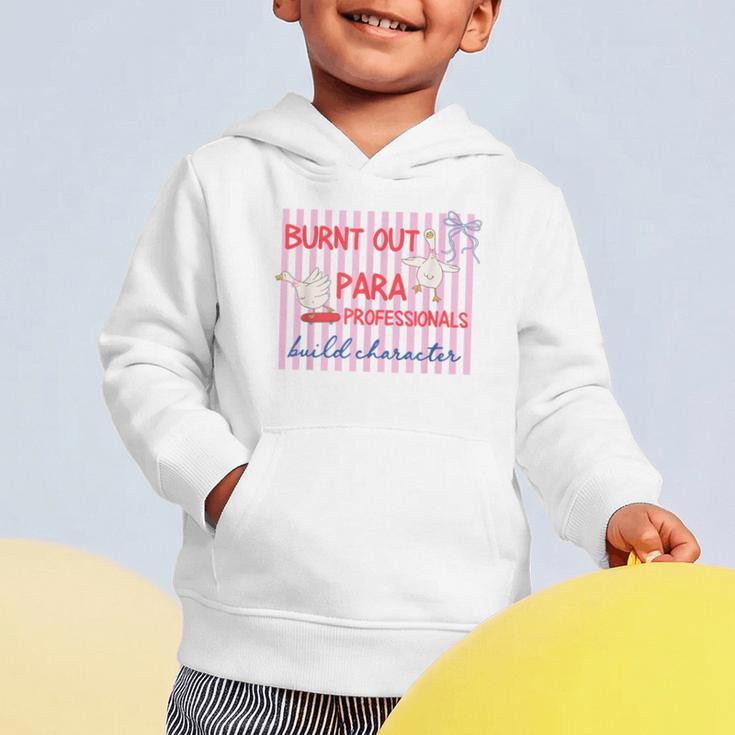 Striped Burnt Out Para Paraprofessional Back To School Graphic Toddler Hoodie Striped Burnt Out Para Paraprofessional Back To School Graphic Toddler Hoodie