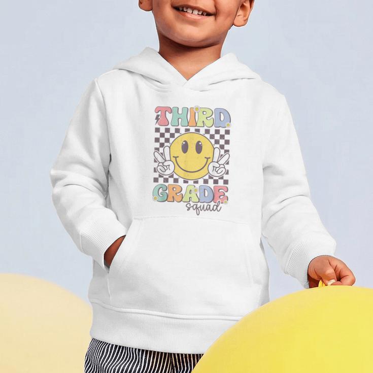 Third Grade Squad Smile Face 3rd Grade Back To School Graphic Toddler Hoodie