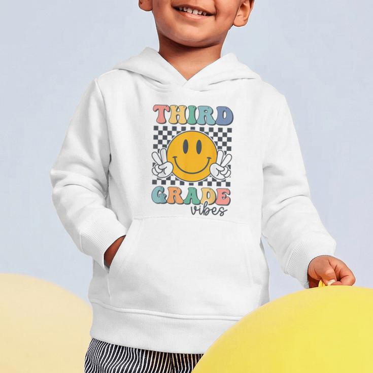 Third Grade Vibes Retro Smile Back To School 3rd Grade Team Graphic Toddler Hoodie Third Grade Vibes Retro Smile Back To School 3rd Grade Team Graphic Toddler Hoodie