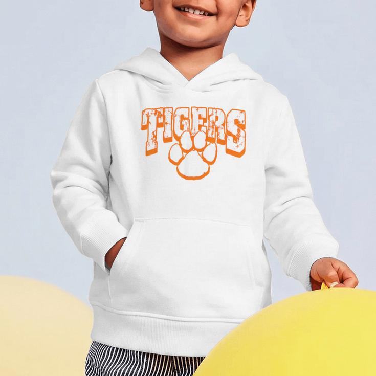 Tigers School Spirit Mascot Back To School Orange Graphic Toddler Hoodie