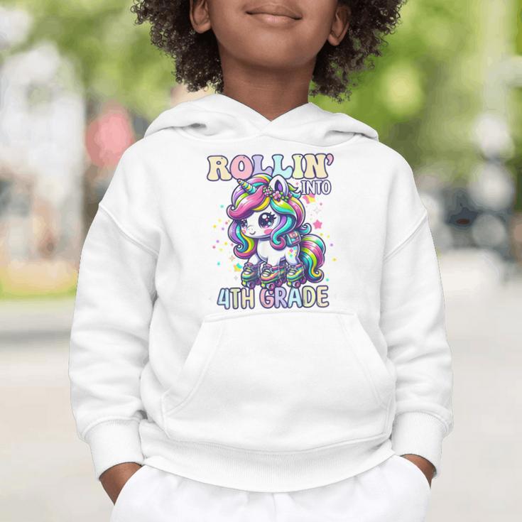 4th Grade Back To School First Day Girls Rollin Unicorn Graphic Toddler Hoodie 4th Grade Back To School First Day Girls Rollin Unicorn Graphic Toddler Hoodie