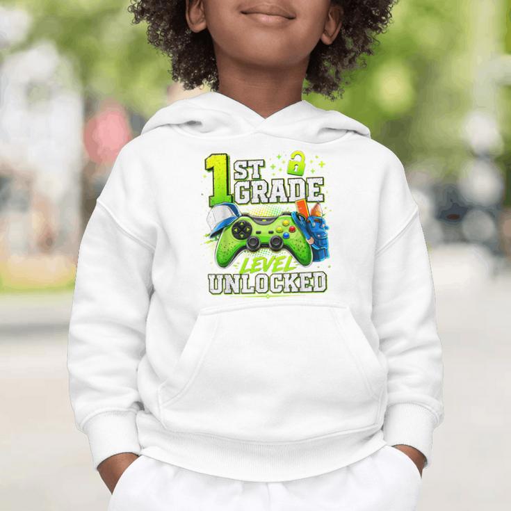 Back To School 1st First Grade Level Unlocked Gamer Kid Graphic Toddler Hoodie Back To School 1st First Grade Level Unlocked Gamer Kid Graphic Toddler Hoodie