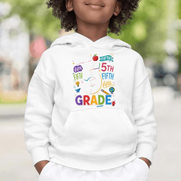 Back To School Fifth 5th Grade Classroom Typography Graphic Toddler Hoodie Back To School Fifth 5th Grade Classroom Typography Graphic Toddler Hoodie