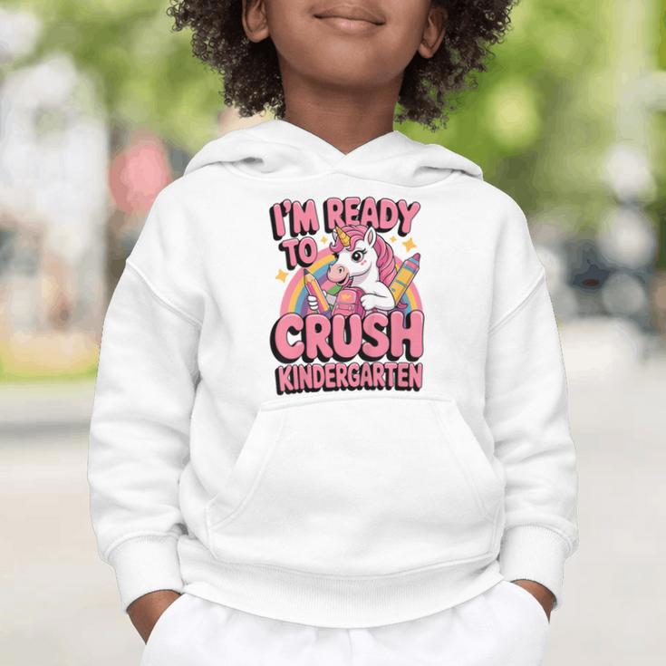 Back To School I'm Ready To Crush Kindergarten Unicorn Graphic Toddler Hoodie Back To School I'm Ready To Crush Kindergarten Unicorn Graphic Toddler Hoodie