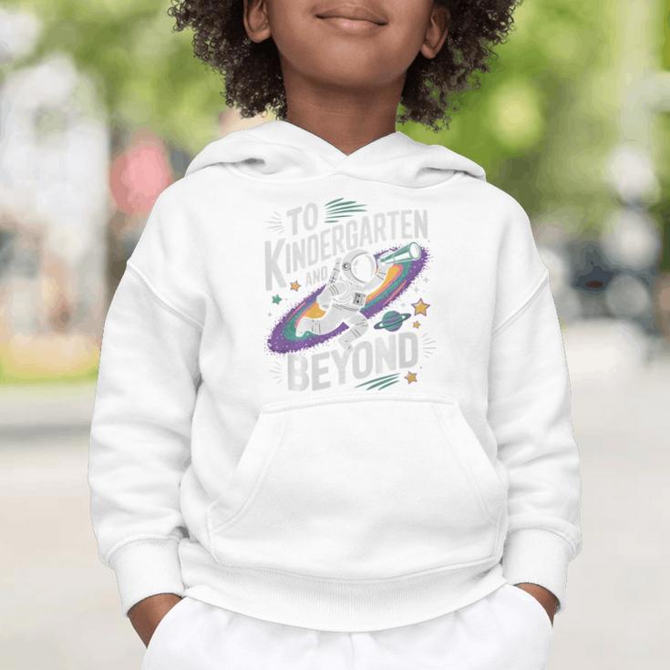 Back To School To Kindergarten And Beyond Astronaut In Space Premium Tri-Blend Graphic Toddler Hoodie