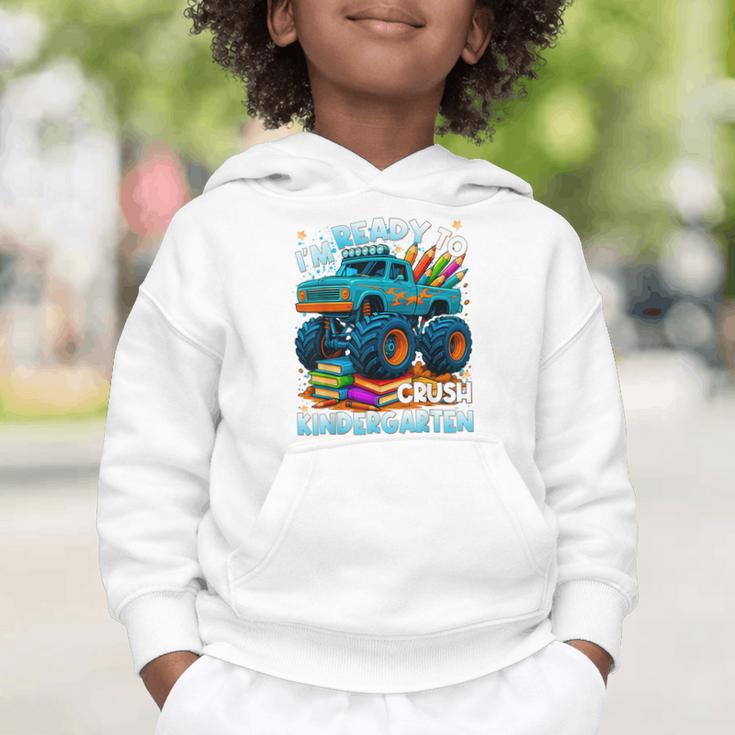 Back To School Ready To Crush Kindergarten Monster Truck Boy Graphic Toddler Hoodie Back To School Ready To Crush Kindergarten Monster Truck Boy Graphic Toddler Hoodie
