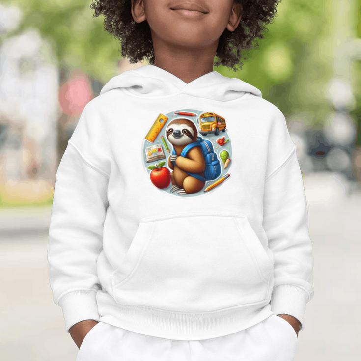 Back To School Sloth Boys Girls Student Kids Lover Child New Graphic Toddler Hoodie Back To School Sloth Boys Girls Student Kids Lover Child New Graphic Toddler Hoodie