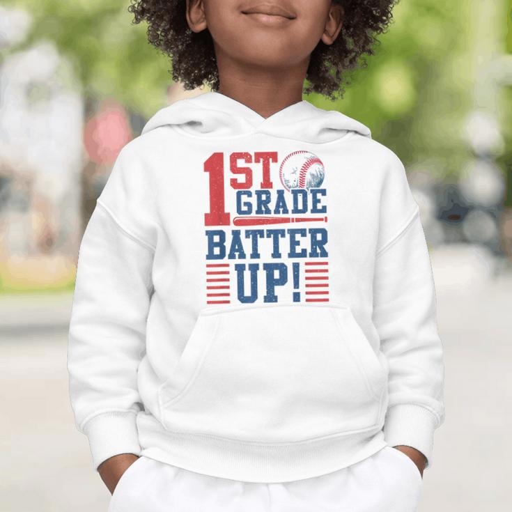 Baseball 1st Grade Back To School 1st Grade Batter Up Graphic Toddler Hoodie Baseball 1st Grade Back To School 1st Grade Batter Up Graphic Toddler Hoodie
