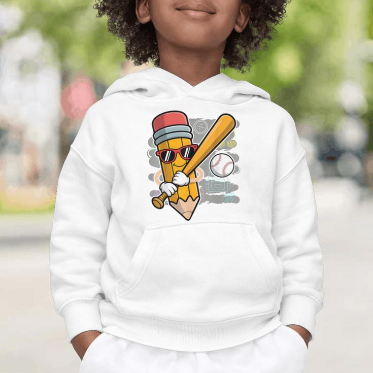 Baseball Player Pencil Back To School Cute Sport Students Graphic Toddler Hoodie Baseball Player Pencil Back To School Cute Sport Students Graphic Toddler Hoodie