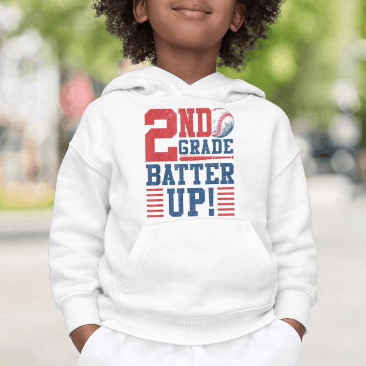 Baseball Second Grade Back To School 2nd Grade Batter Up Graphic Toddler Hoodie