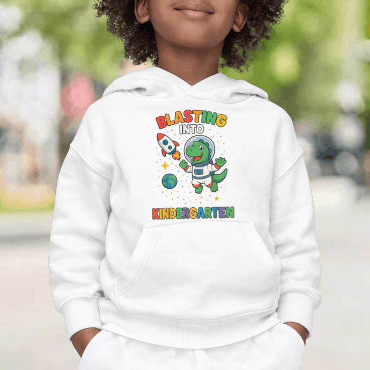 Blasting Into Kindergarten Dinosaur Astronaut Back To School Graphic Toddler Hoodie Blasting Into Kindergarten Dinosaur Astronaut Back To School Graphic Toddler Hoodie